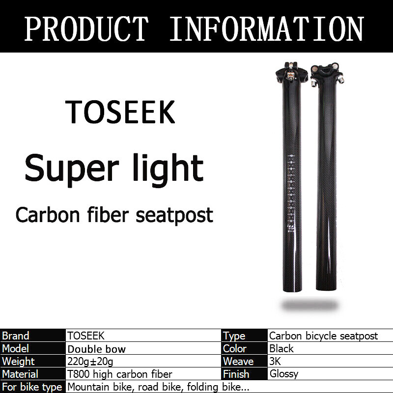 Carbon Fiber Seatpost 27.2/30.8/31.6mm MTB Road Bike Seat Tube Seat Post Clamp