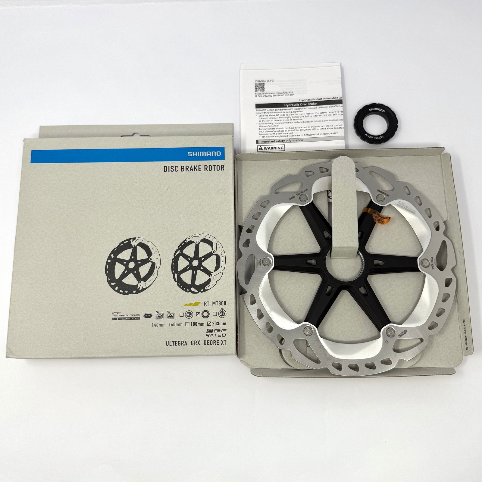 Shimano Deore XT RT-MT800 203mm Center Lock Disc Brake Rotor IRTMT800LE