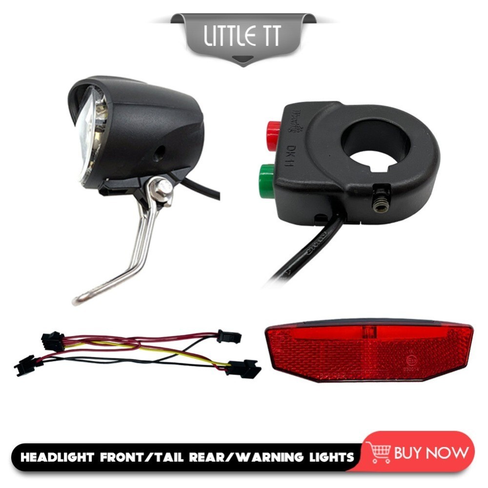 Electric Bike Light Ebike Headlight Tail Lights LED Brake Lamp Kit