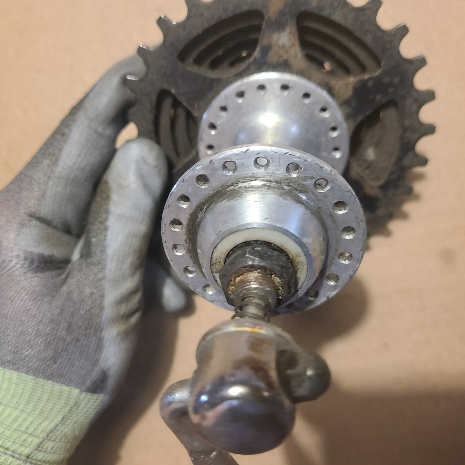 Vintage Maillard Helicomatic Rear Hub 36H 6-Speed Cogset QR Skewer France 126mm