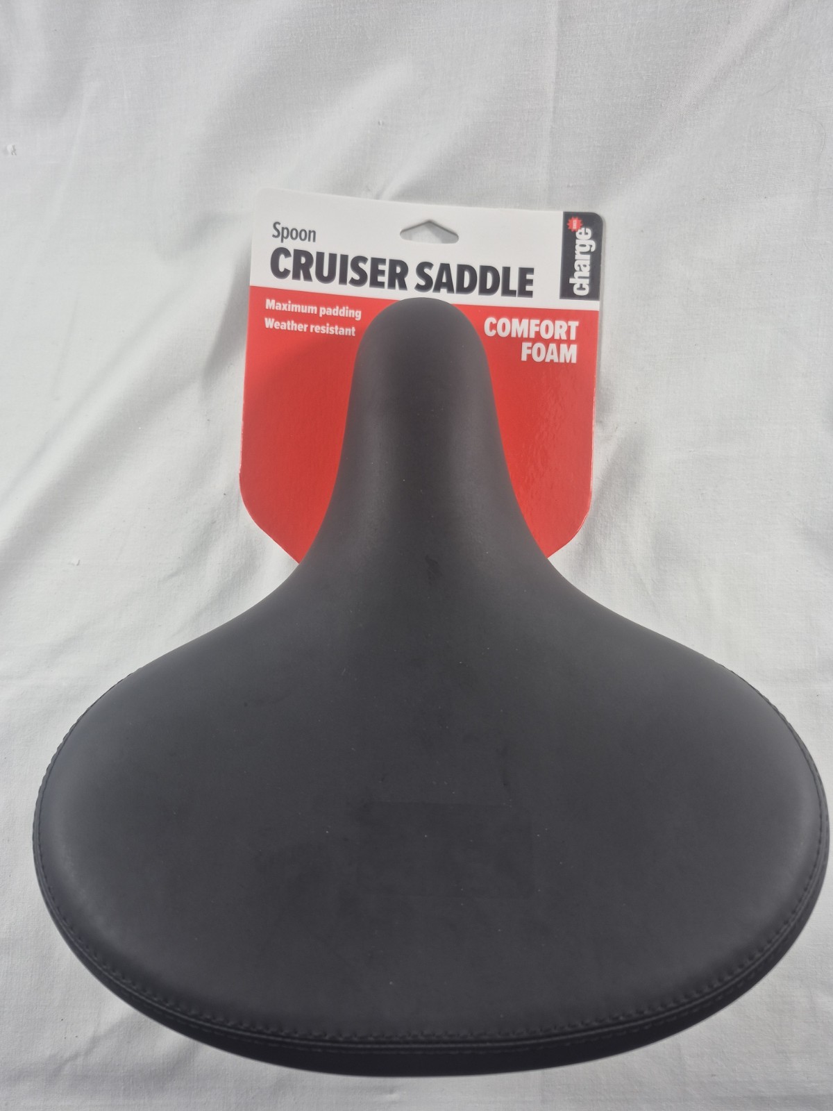 Cruiser Bike Seat Comfort Foam Black – Charge Spoon+Black Burn Pouch NO TOOLS