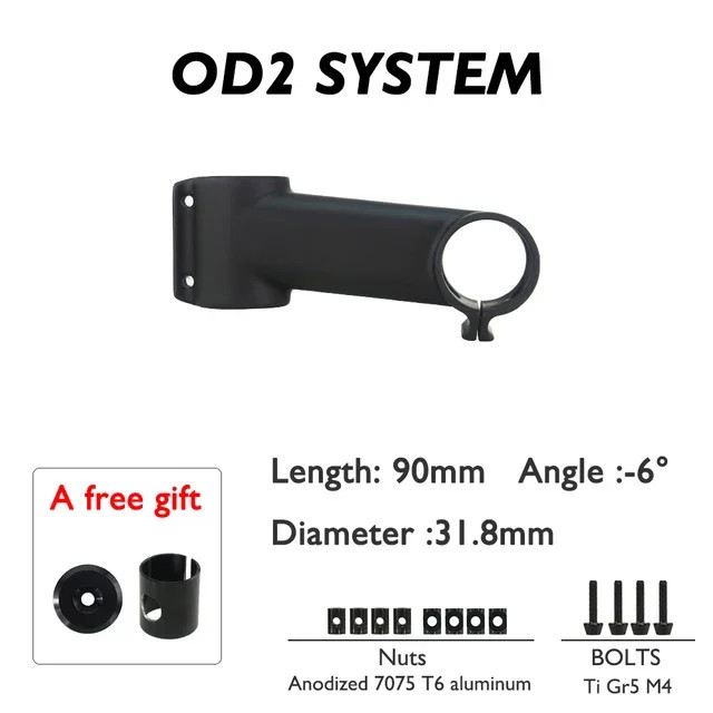 Carbon Bicycle Riser Handlebar Stem 60-120mm 6/17 Degree 31.8mm Computer Stand