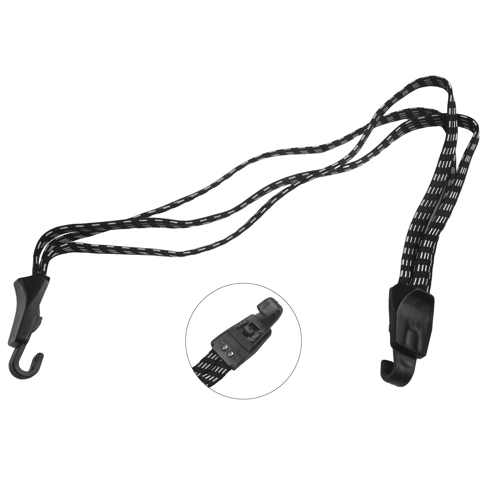 68cm/26.72 Inch 3 In 1 Bike Luggage Strap High Elastic Rope Metal Hooks