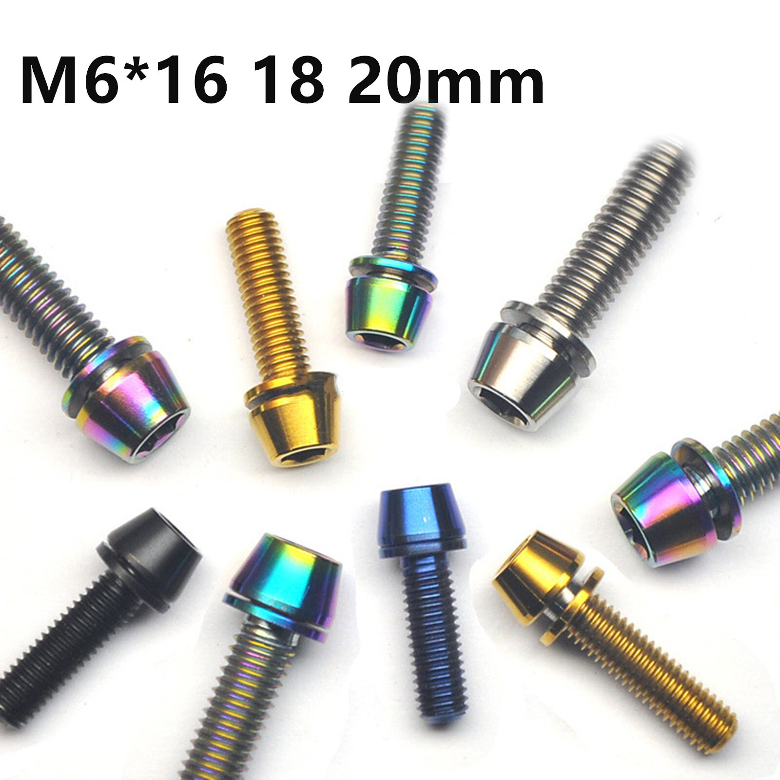 Titanium Allen Screw Taper Cone Head Bolts With Washer M6*16 18 20mm