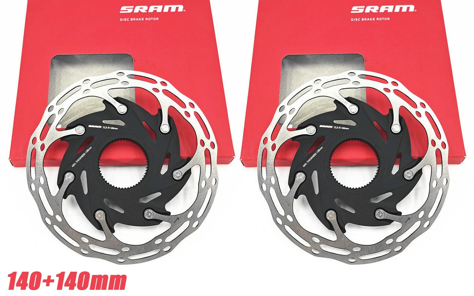 2PC SRAM Centerline XR Disc Brake Rotor 140mm Centerlock Red AXS CLX-R Road Bike