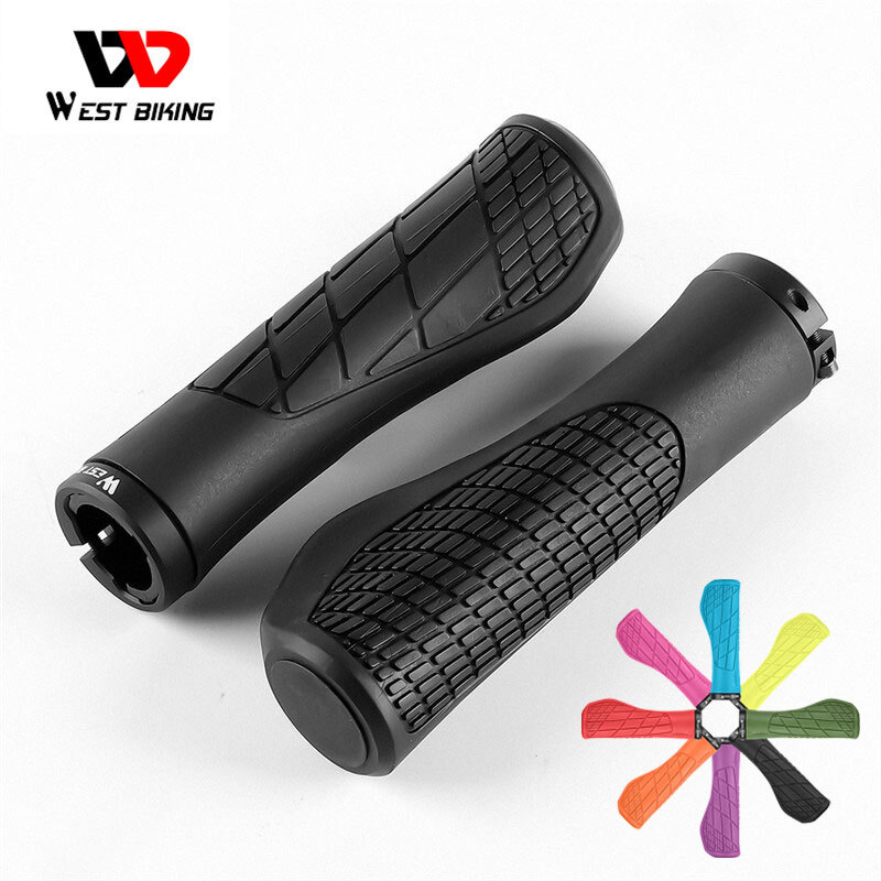 WEST BIKING Bicycle Handlebar Grips Ergonomic Lock-on Rubber Cycling Bike Grips