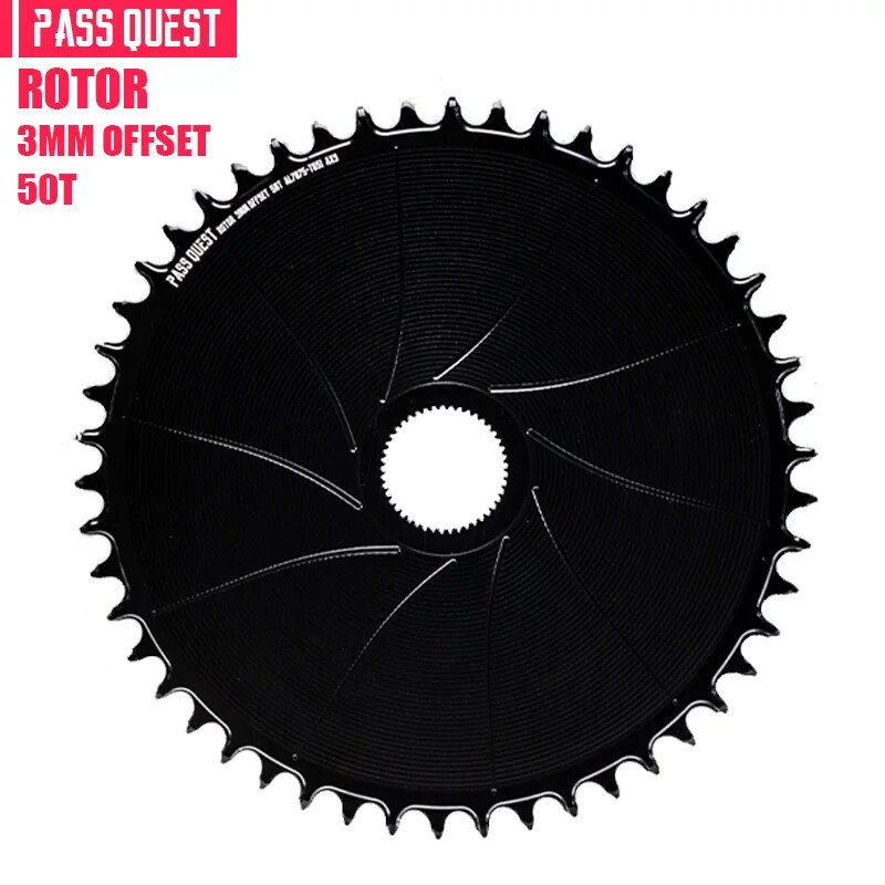PASS QUEST Rotor Gravel Bike 3mm Offest AERO Round Narrow Wide Chainring