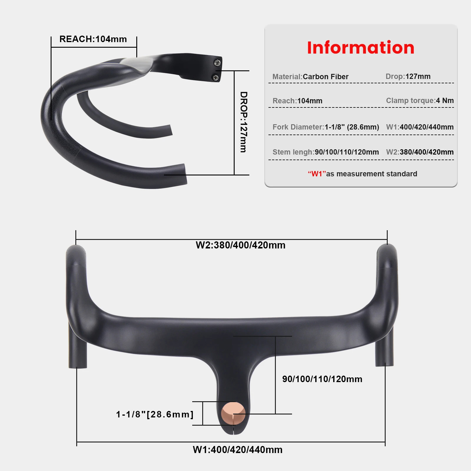 Carbon Road Bike Handlebar Full Internal Routing Racing Drop Handlebars