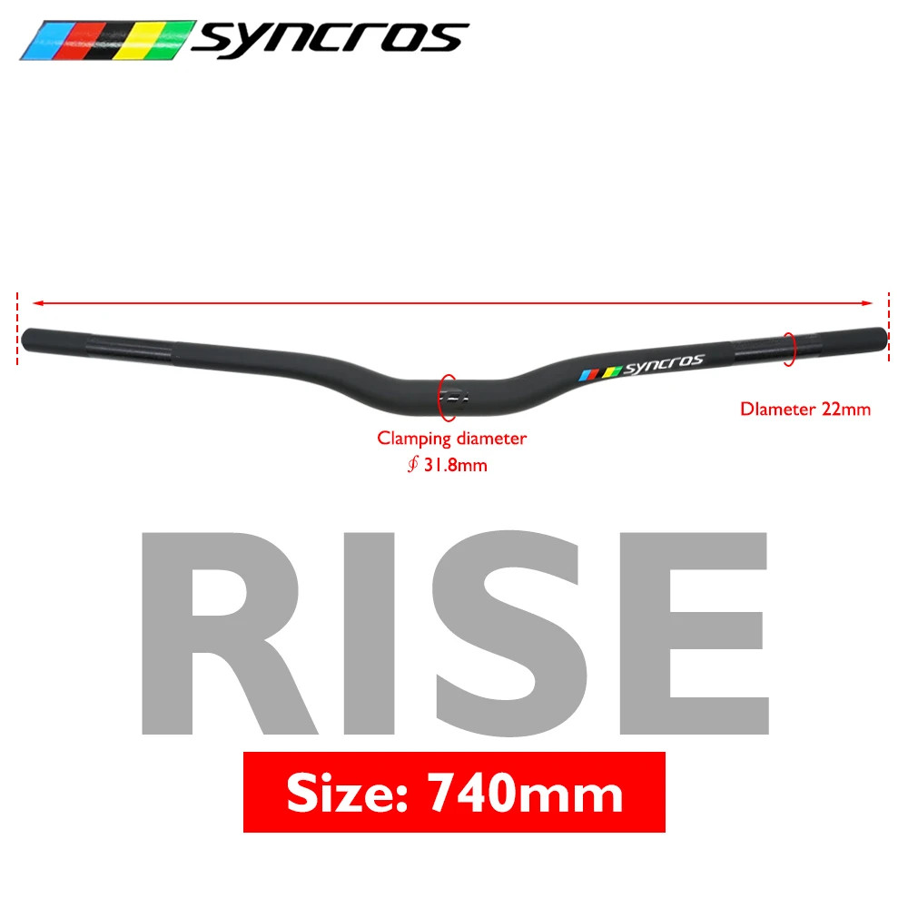 Matte Black Carbon Fiber MTB Bicycle Handlebars 28.6mm 3°/9°/Rise 700-740mm