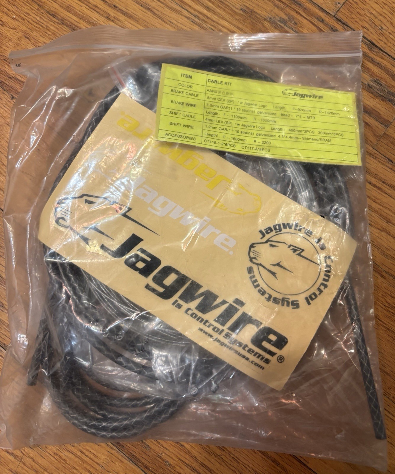Jagwire Black Brake Cable & Housing Set 1.5mm 1.2mm Shimano/SRAM MTB Front/Rear