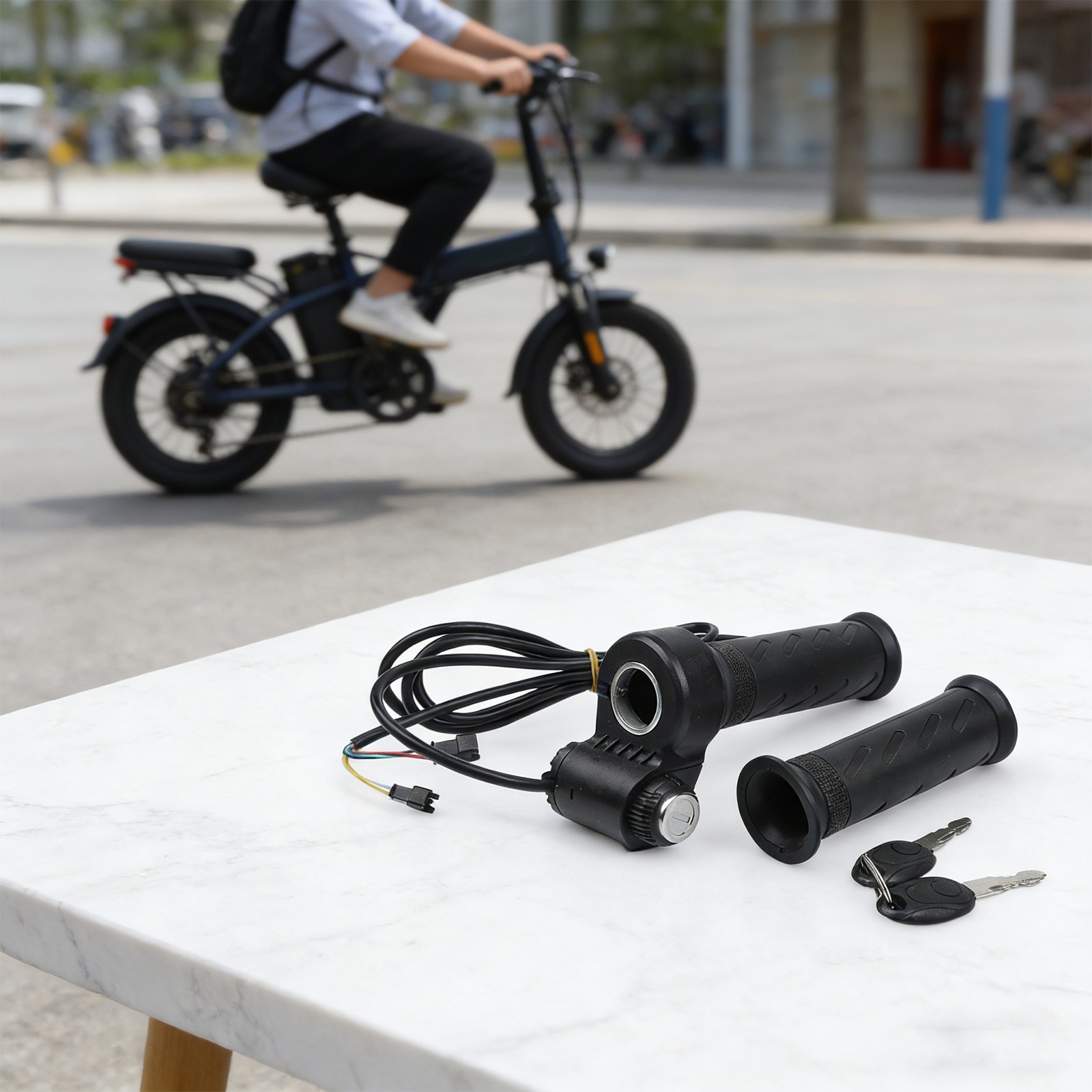 5Pin Throttle Handlebar Pair with for Power Lock for EBike 24V 72V Voltage