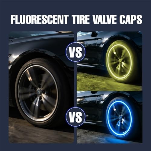 Glow in The Dark Tire Valve Caps Cool Fluorescent Valve Stem 20 Mixed color