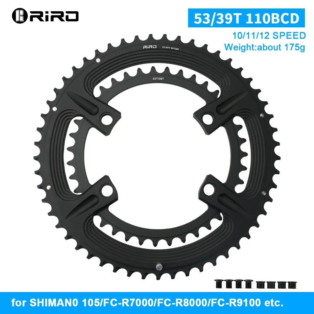 Road Bike 4 Bolt 110BCD Chainring 50-34T 52-36T 53-39T Crankset Round Chainwheel