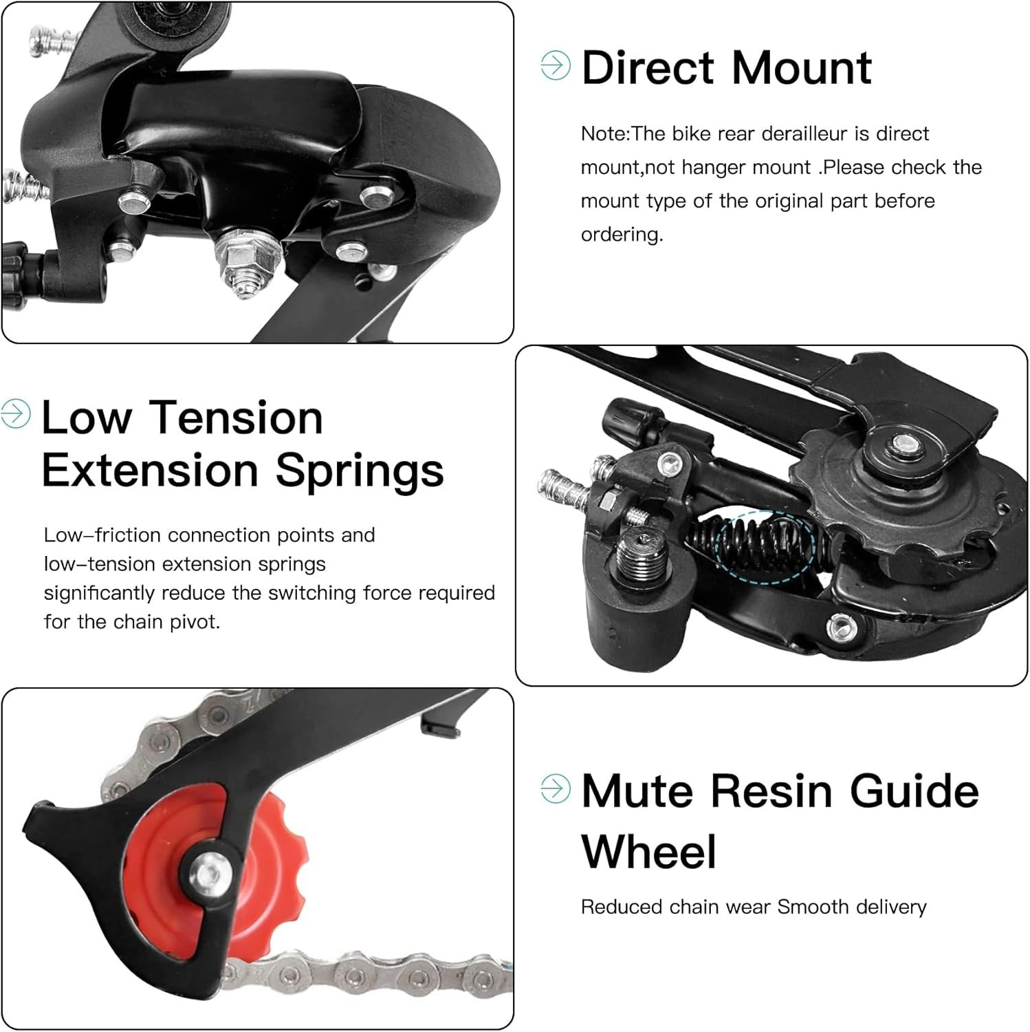 6/7 Speed Rear Derailleur – Direct/Hanger Mount Aluminum Alloy Bicycle Derail…