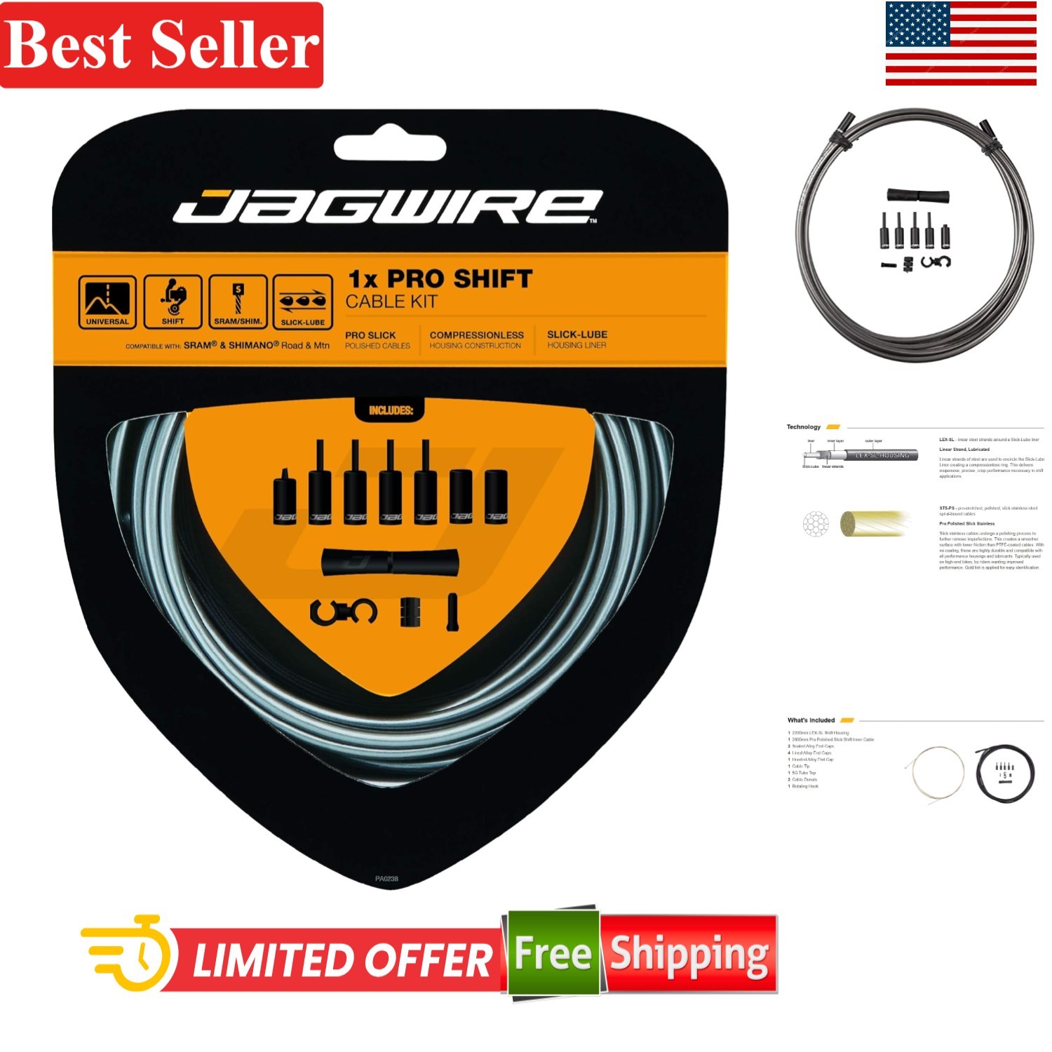 Portable Quality Shift Cable Set with Multiple Components for Biking Excellence