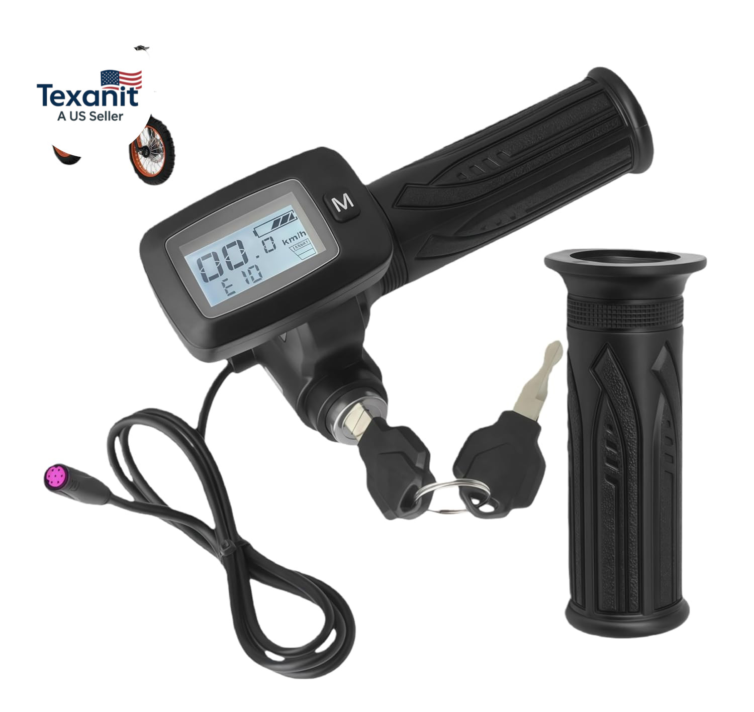 48V Throttle Grip with M Key,Featuring LED Display,Compatible with Tutto Tutti S
