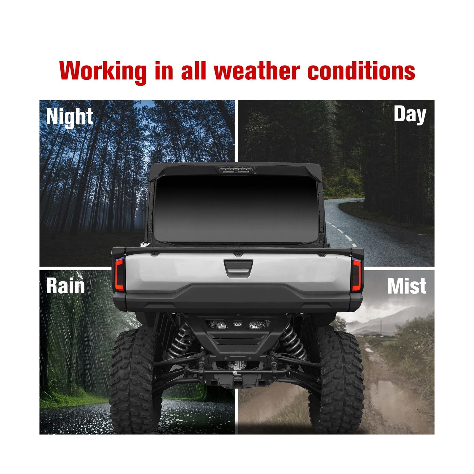 LED Taillights for 2024-2026 Polaris Ranger XD 1500,Smoked Black | Rear Brake…