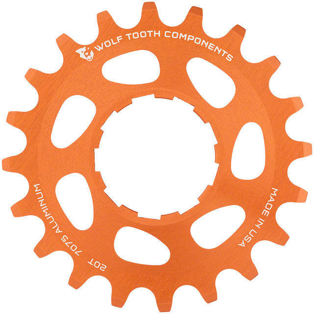 Wolf Tooth Single Speed Aluminum Cog – 20t, Compatible with 3/32″ Chains, Orange