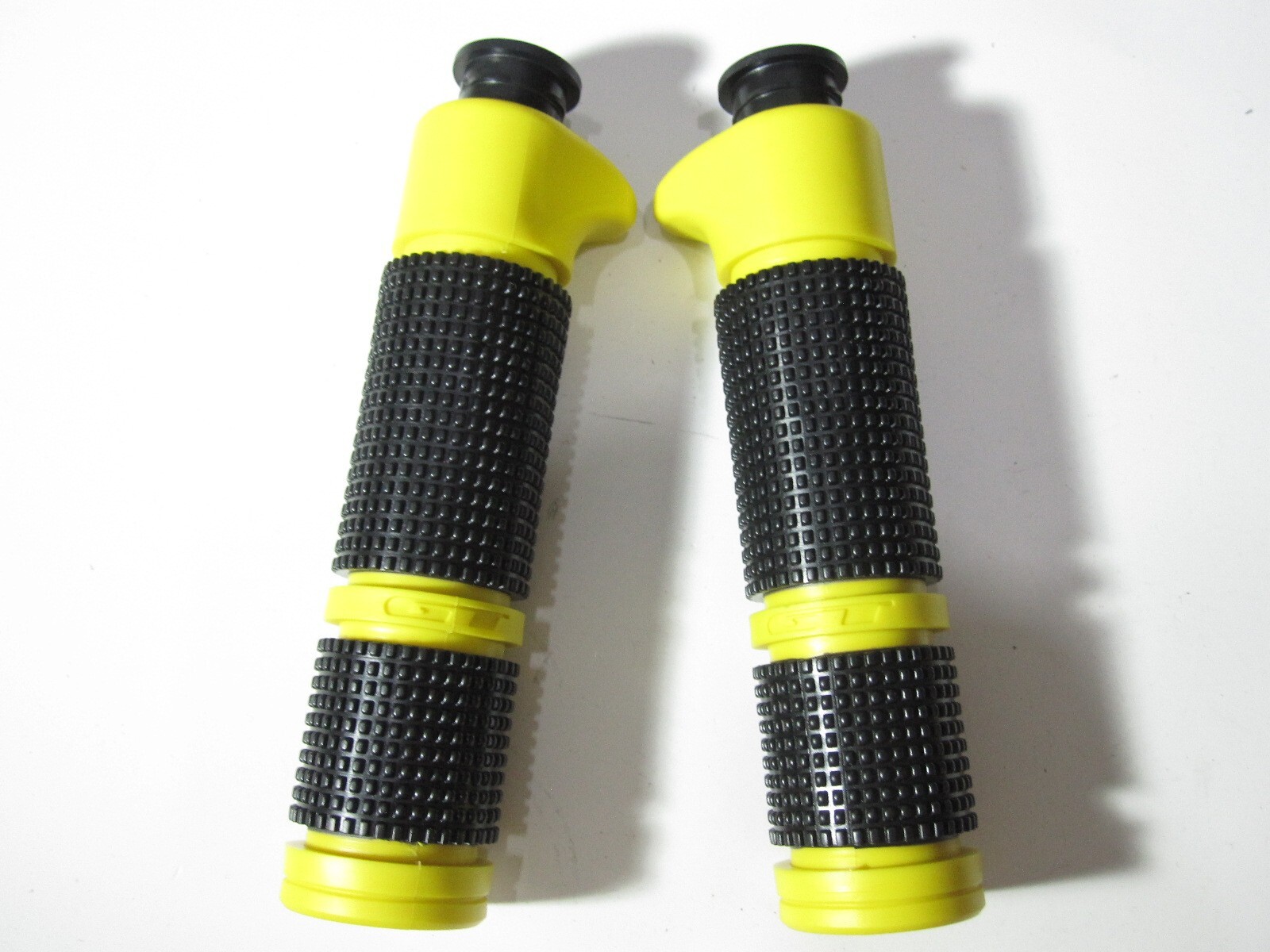 NOS GT Standard Handle Grips with GT end caps and Yellow Black in Color
