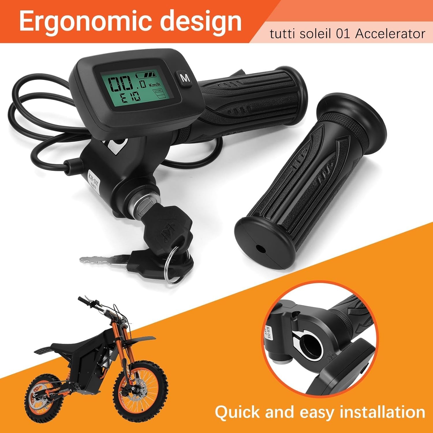 Tuttio Soleil 48V Ebike Speedometer Throttle with M Key Replacement