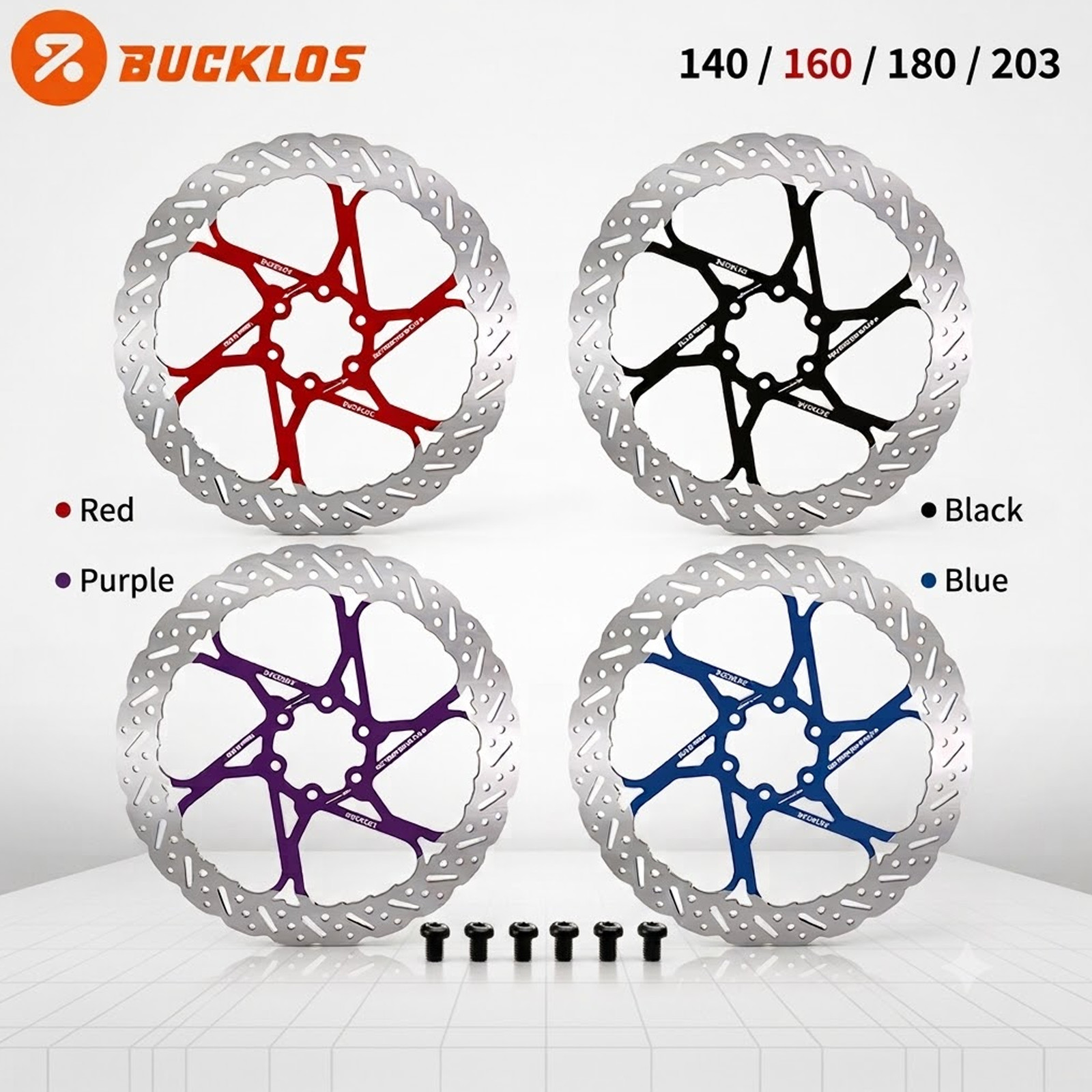 Bicycle Disc Brake Rotor Hydraulic 140/160/180/203mm MTB Mountain Bike Colorful