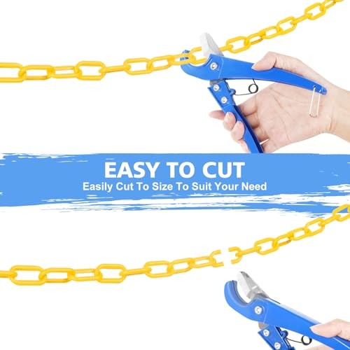 Plastic Chain Plastic Chain Links, Waterproof Safety Chain, 200FT Yellow