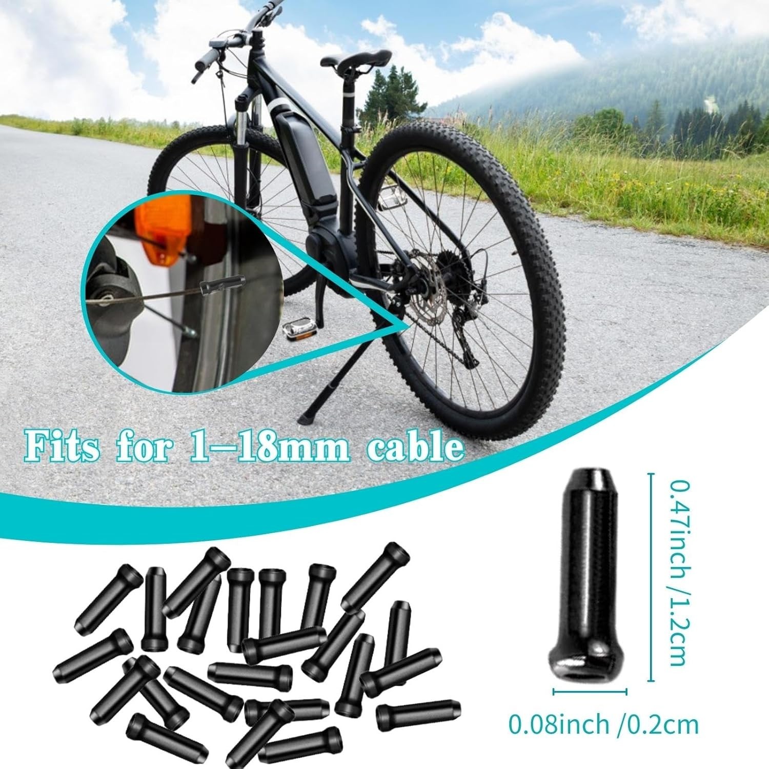 50PCS Durable Aluminum Alloy Bike Cable End Caps for Road & Mountain Bicycles