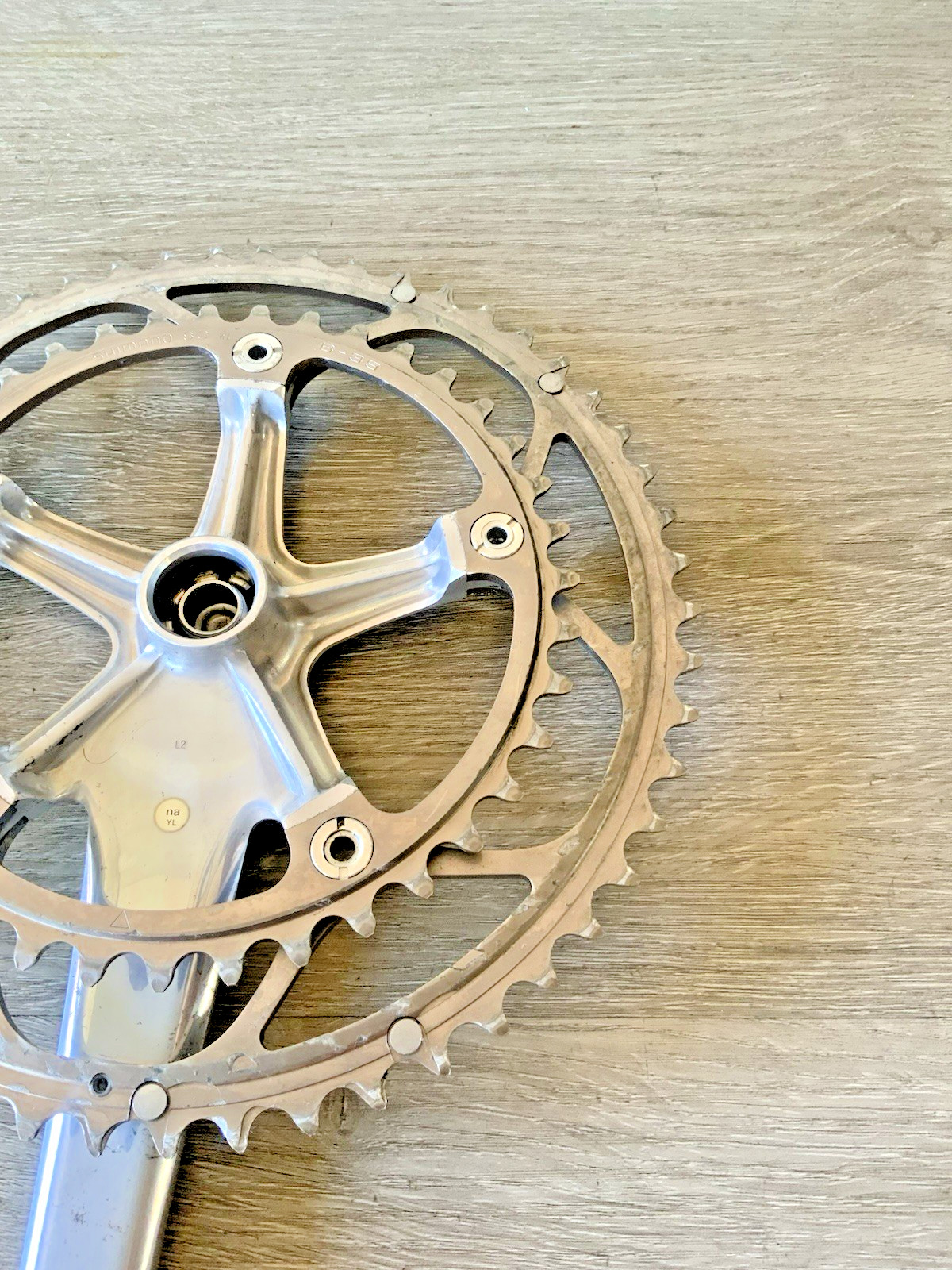 SHIMANO DURA ACE CRANKSET 7701 DOUBLE 53-39 TOOTH 175 MM ARMS OCTALINK