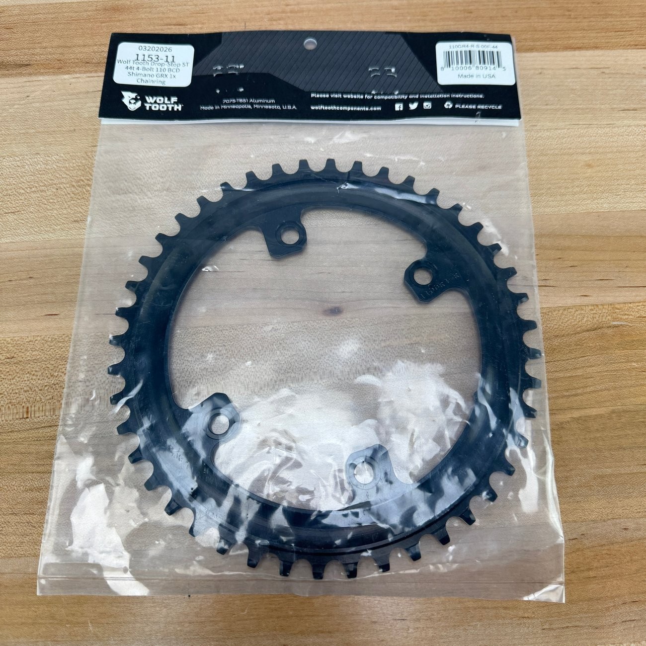 New! Wolf Tooth 44t 110 BCD Asymmetric 4-Bolt Chainrings For Shimano GRX Cranks