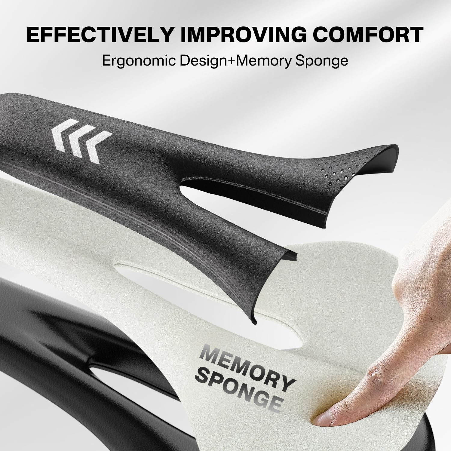 Waterproof Bike Saddle with Memory Foam, Comfort Bicycle Saddle Seat Cushion …