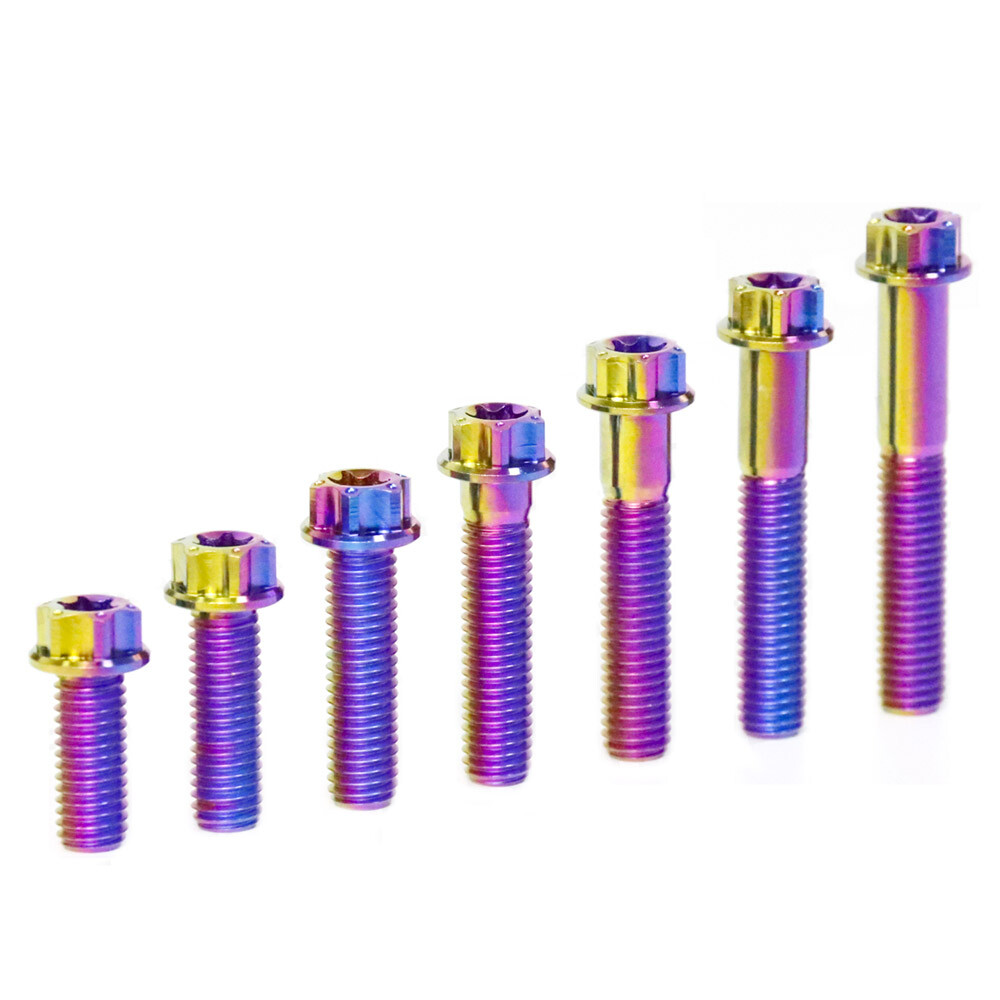 M8x20 25 30 35 40 45 50mm Titanium Screws clown color Flange Ti Bolts Fastener