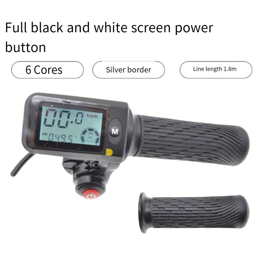 Throttle Grip Set For EBike With Larger LCD Display 36V 48V 60V 6 Pin 8 Pin