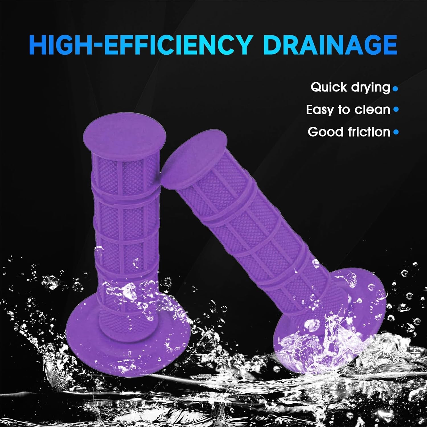 Dirt Bike Handlebar Grips 7/8″ Rubber Handle Grips Universal for Color: purple