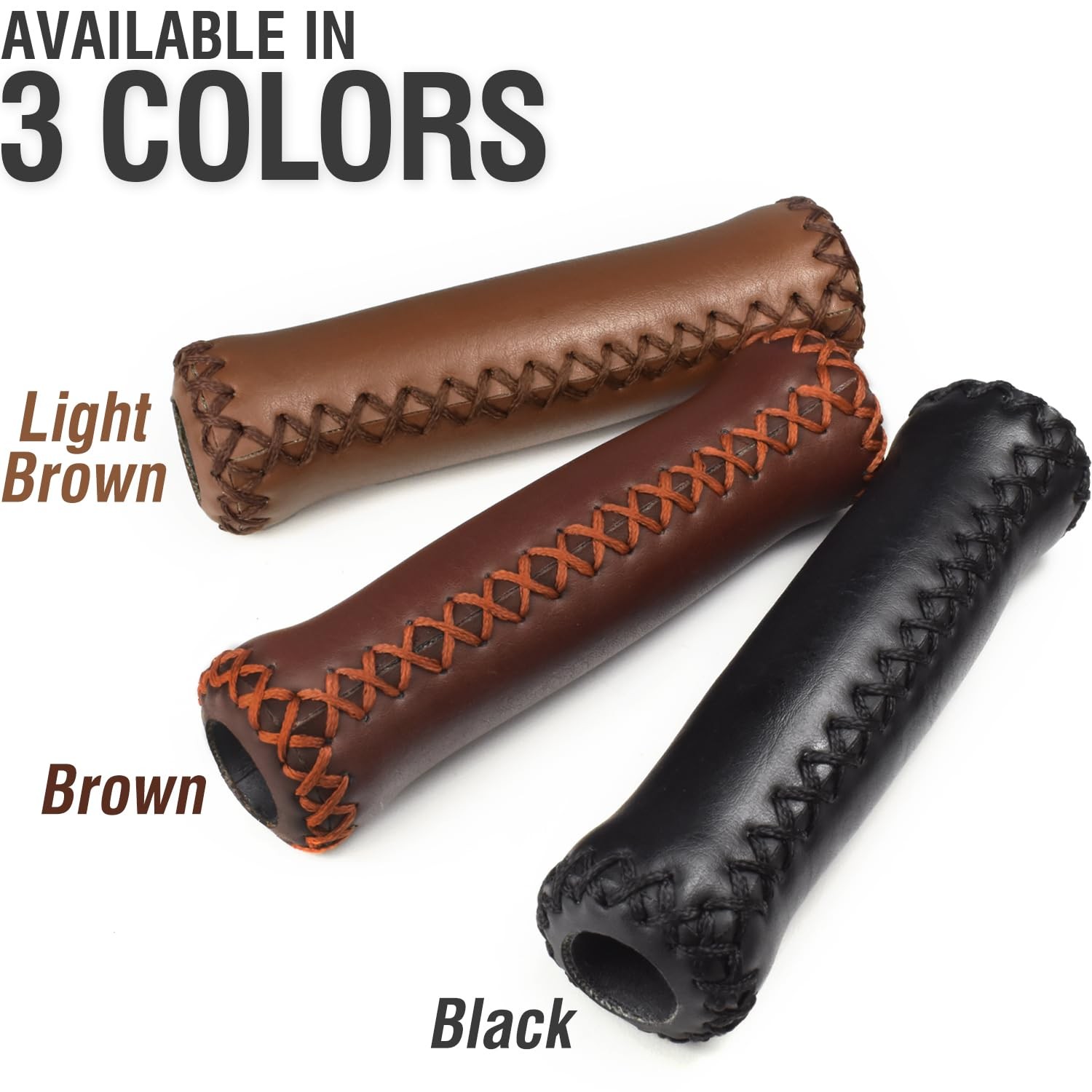 MARQUE Cruiser Bike Handlebar Grips – Brown Vinyl One Size, Light