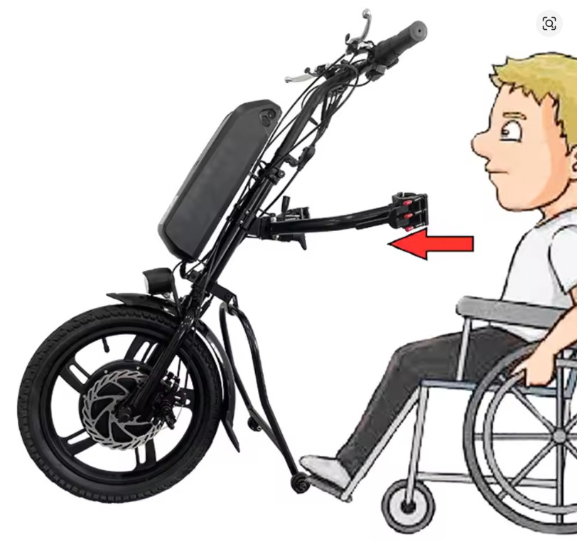 16 Inch Wheelchair Attachment Electric Handcycle Tractor 250/350/500W 8AH-17.5AH