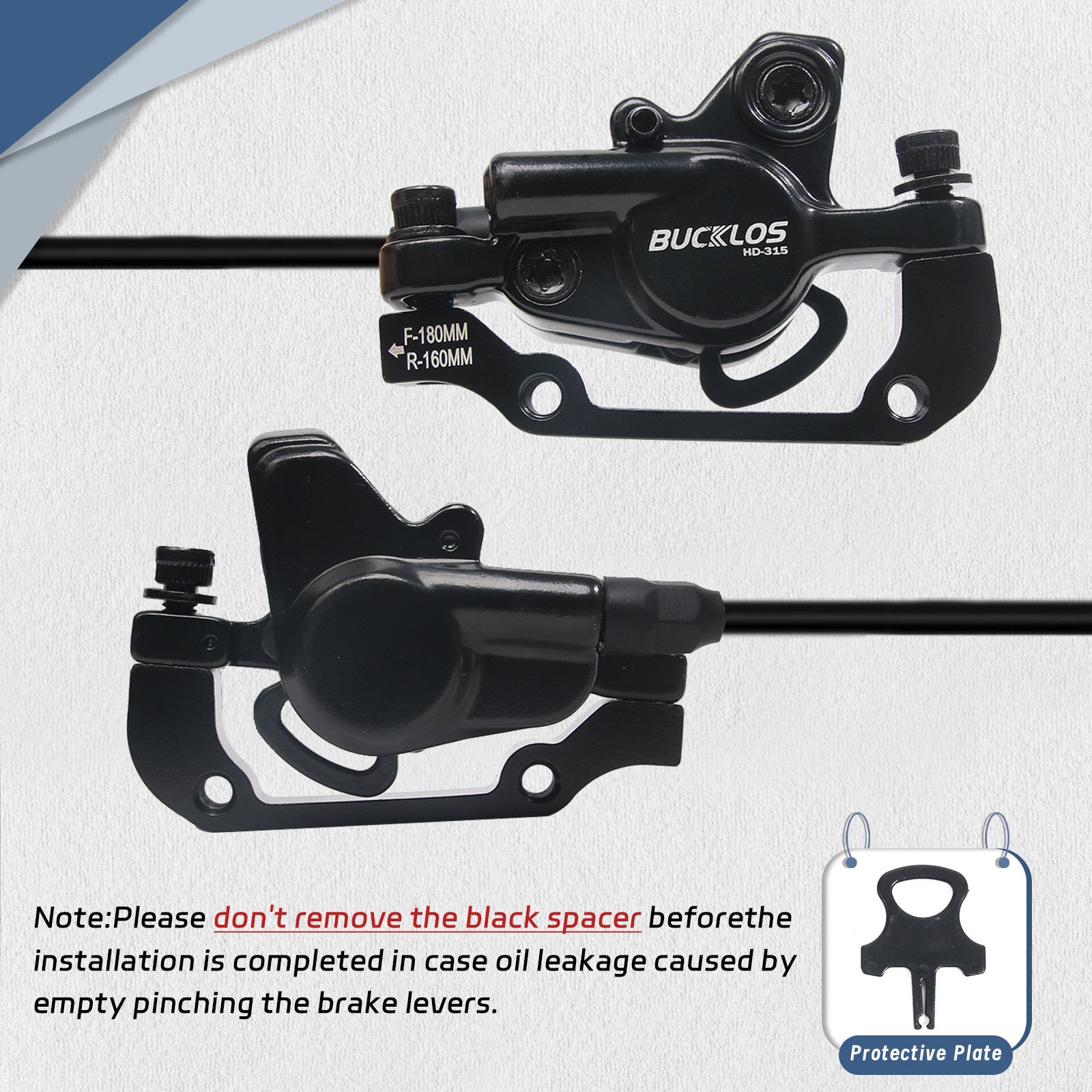 Pair 2 Piston MTB Hydraulic Disc Brake Set Left Front&Right Rear Road Bike Brake
