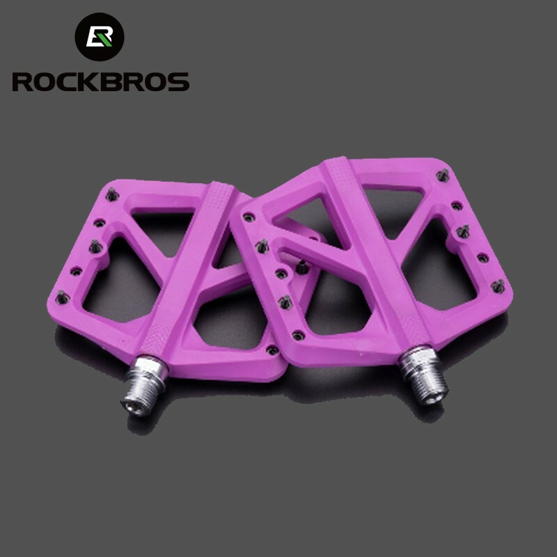 ROCKBROS Bike Pedals MTB Lightweight Nylon Composite 9/16″ DU Bearing Pedals