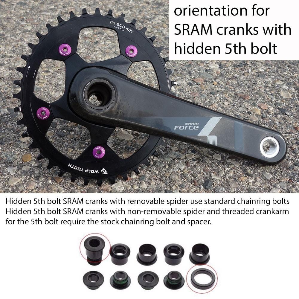 Wolf Tooth Chainring 52t 110 BCD 5-Bolt 10/11/12-Speed Alloy Cyclocross & Road