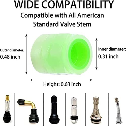 20Pcs Fluorescent Tire Valve Caps, 2026 Glow in the Dark Tire Valve 20Pcs Green