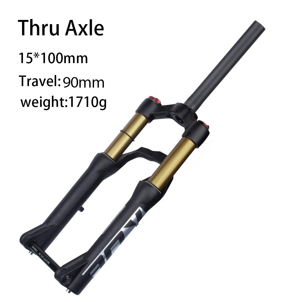 20inch MTB Bicycle Thru-Axle Quick Release Suspension Air Front Frok 90mm Travel