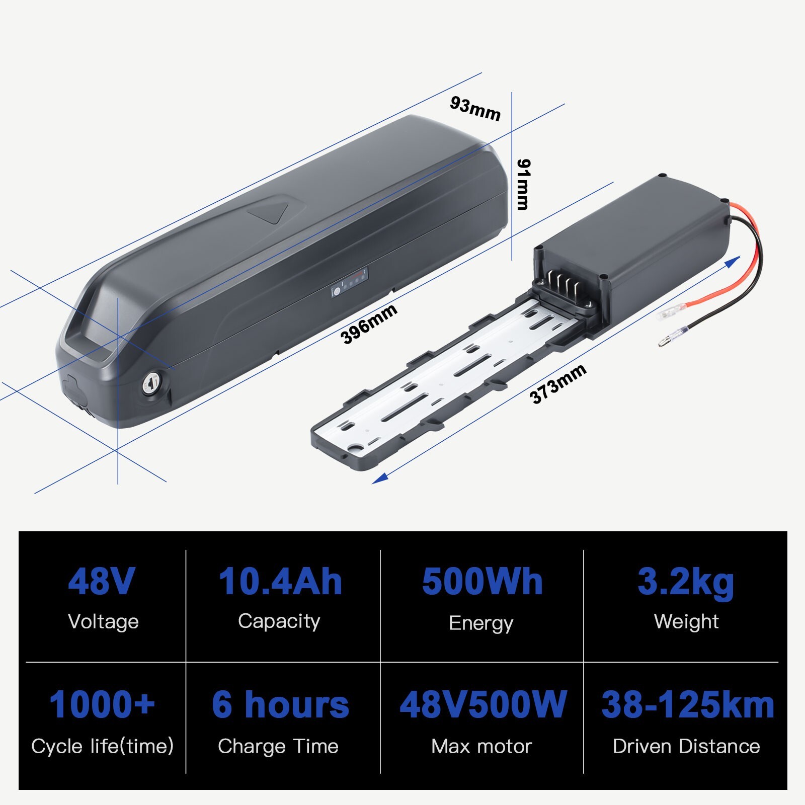Vivi Ebike Battery 48V 10.4Ah Electric Bike Battery 48V Lithium Battery Replace