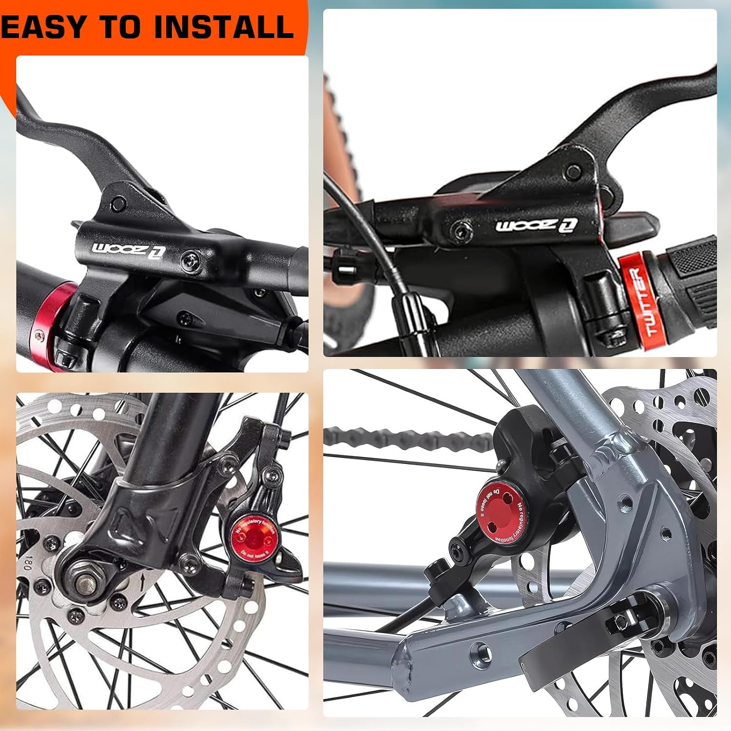 MTB Hydraulic Disc Brakes, Mountain Bike Left Front 800Mm Right Rear 14