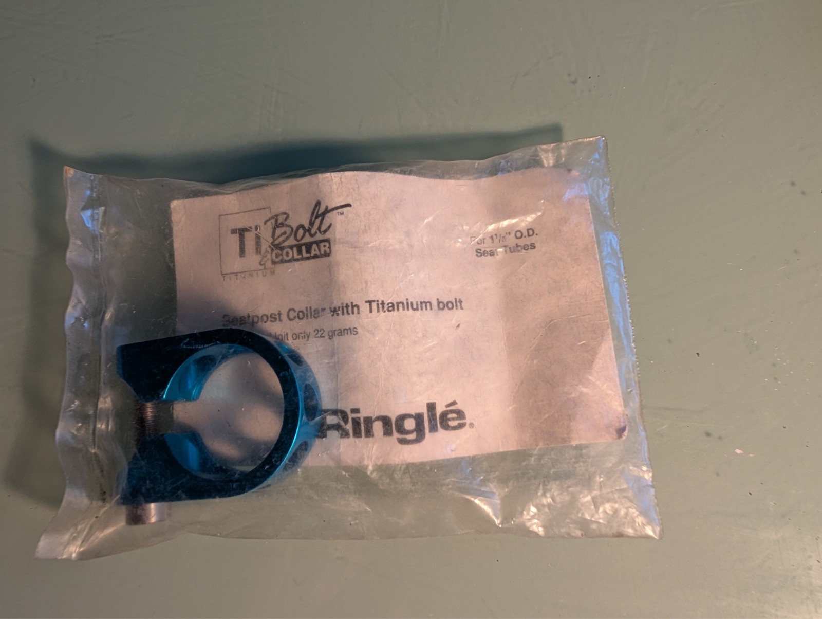 RINGLE SEATPOST COLLAR/CLAMP Turquoise 1/1/8 NOS
