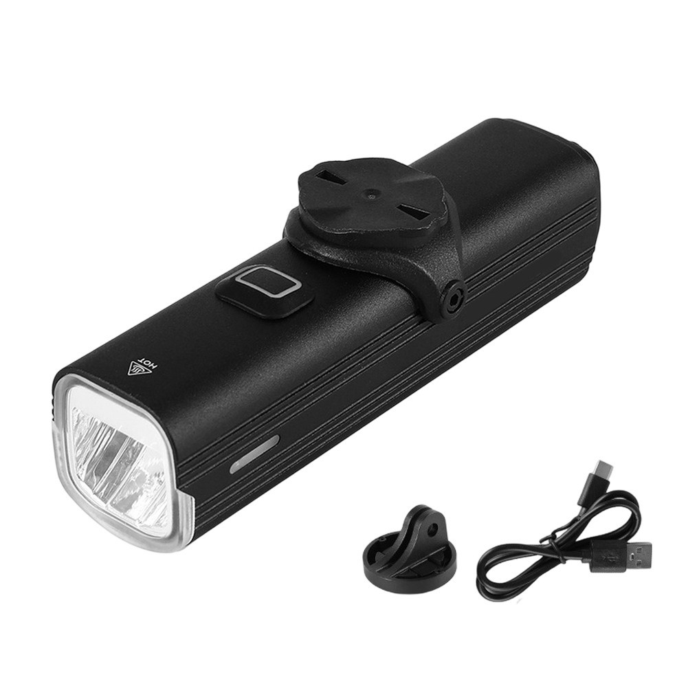 Compact Quick Release Bicycle Front Light 11.5×3.1×3.1cm Aluminum Black 220g