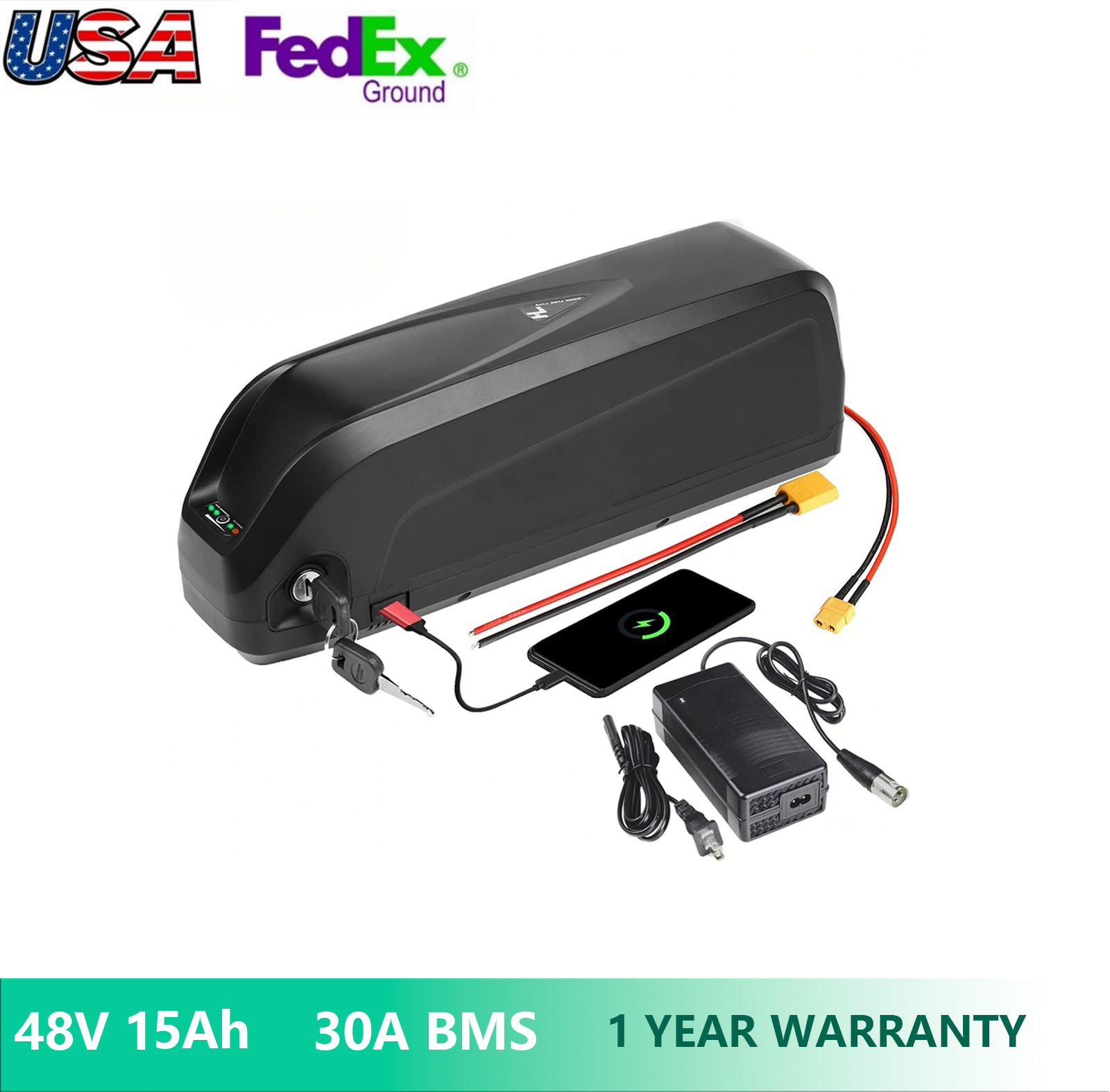 Hailong 48V 15Ah Battery for 100W-1000W Ebike Electric Bike Lithium Battery BMS