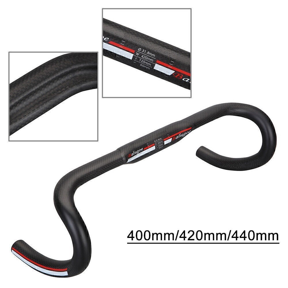Carbon Fibre Road Bike Bicycle Drop Handlebar Drop Bars 31.8mm*400mm/420mm/440mm