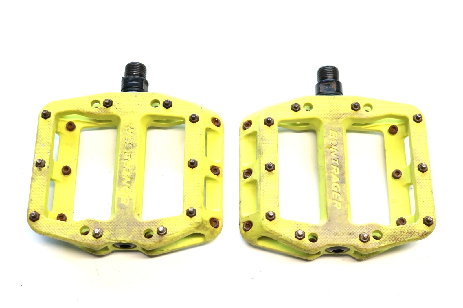 Yellow Trek / Bontrager Line Elite Nylon Body Steel Pegs Bike Pedals Flats MTB