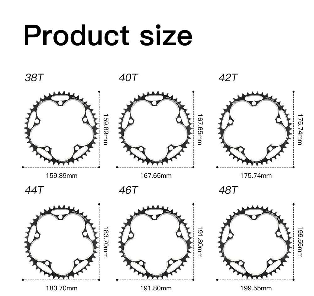 Bike Chainring 130BCD 38T40T42T44T46T48T50T52T54T56T58T Narrow Wide Chainwheel