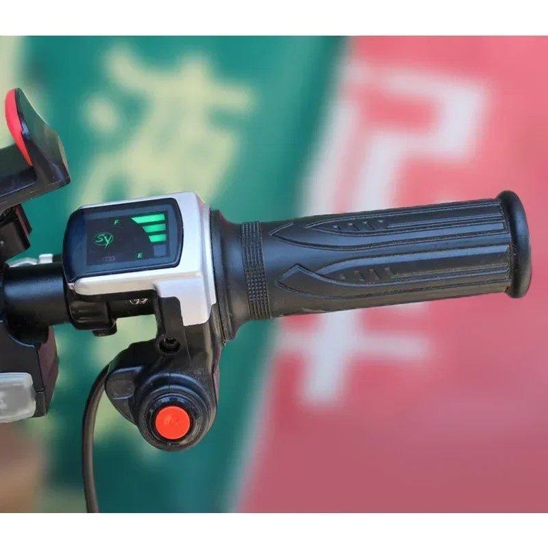 36V 48V E-Bike Throttle Accelerator Bicycle Grip Handlebar w/LED Display Scooter