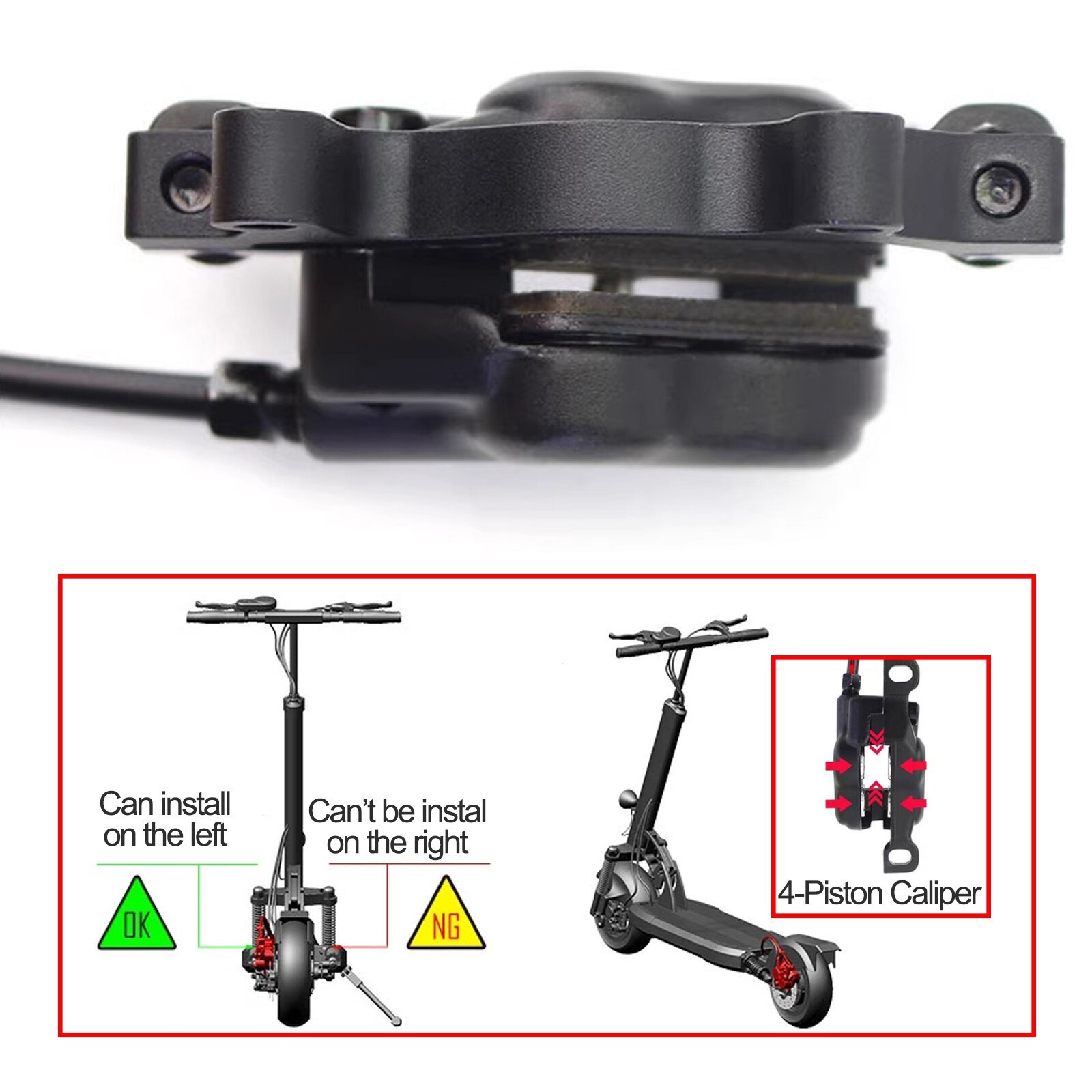 ZOOM HB876e E-Bike 4-Pistons Power off MTB Hydraulic Disc Brake Set 1110/1860MM